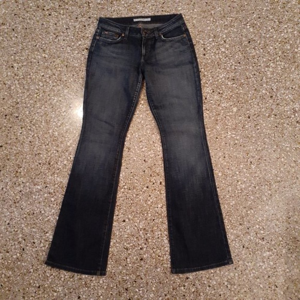 JOE'S JEANS Dark Wash Boot Cut Mid Low Rise Honey Jeans Sz:28